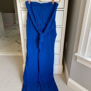 Strapless royal blue romper